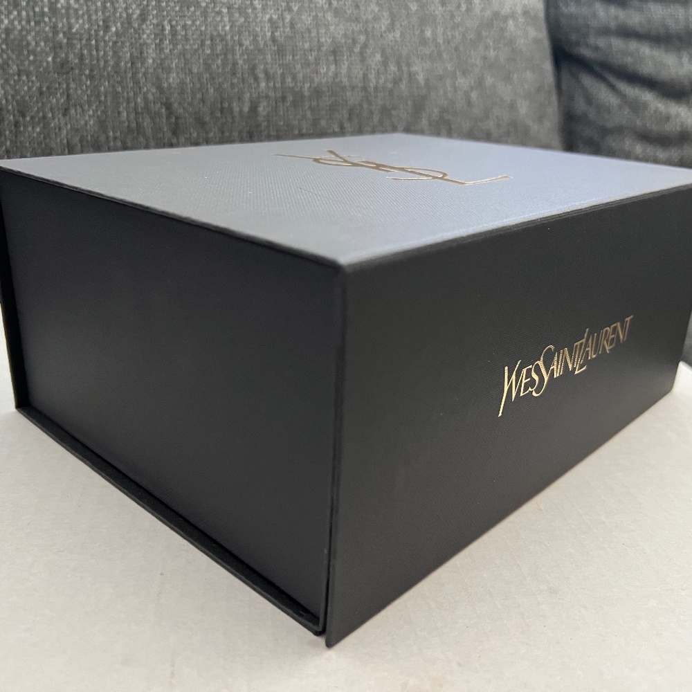 YSL Empty Gift Box Black / Gold 9.5” x 7” x 4”